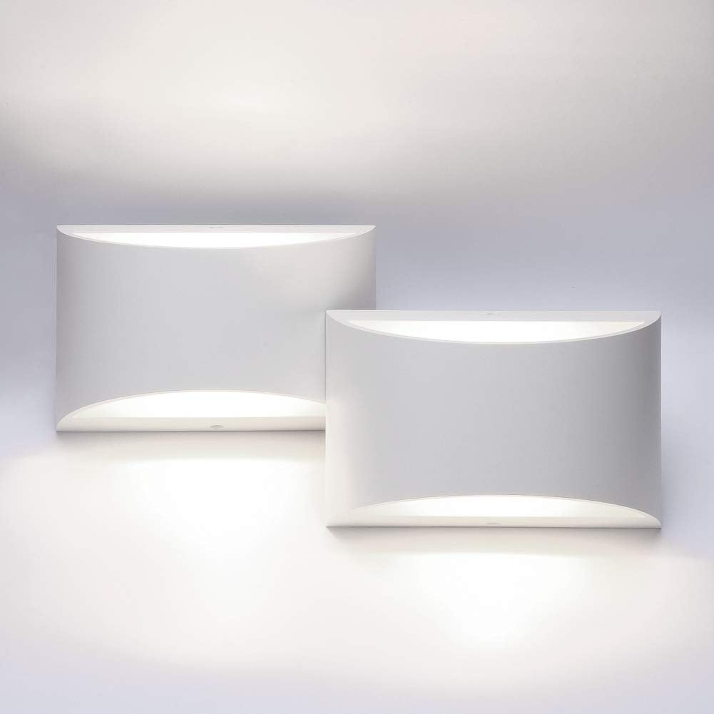 Aipsun Black Modern LED Wall Sconce Hardwired Indoor Wall Lights Set of 2 Up and Down Wall Mount Light for Living Room Bedroom Hallway Corridor Conservatory Warm White 3000K(with G9 Bulbs)