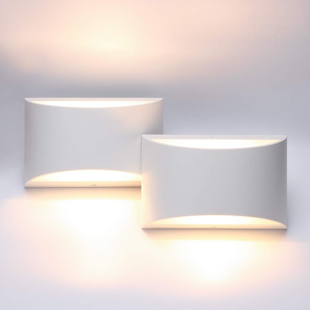 Aipsun Black Modern LED Wall Sconce Hardwired Indoor Wall Lights Set of 2 Up and Down Wall Mount Light for Living Room Bedroom Hallway Corridor Conservatory Warm White 3000K(with G9 Bulbs)