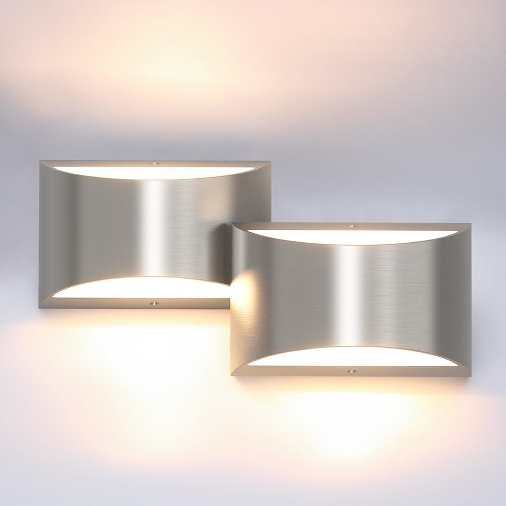 Aipsun Black Modern LED Wall Sconce Hardwired Indoor Wall Lights Set of 2 Up and Down Wall Mount Light for Living Room Bedroom Hallway Corridor Conservatory Warm White 3000K(with G9 Bulbs)