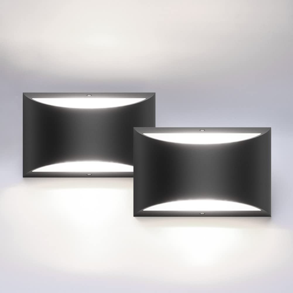 Aipsun Black Modern LED Wall Sconce Hardwired Indoor Wall Lights Set of 2 Up and Down Wall Mount Light for Living Room Bedroom Hallway Corridor Conservatory Warm White 3000K(with G9 Bulbs)