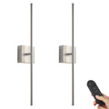 KARTOOSH 28.3 Inch Wall Sconces Battery Operated for Bedroom Hallway, Rechargeable Wireless Wall Lamp Set of 2, 3000K Warm White Dimmable Wall Light w/Remote Timer Memory Indoor Sconce Decor, Black