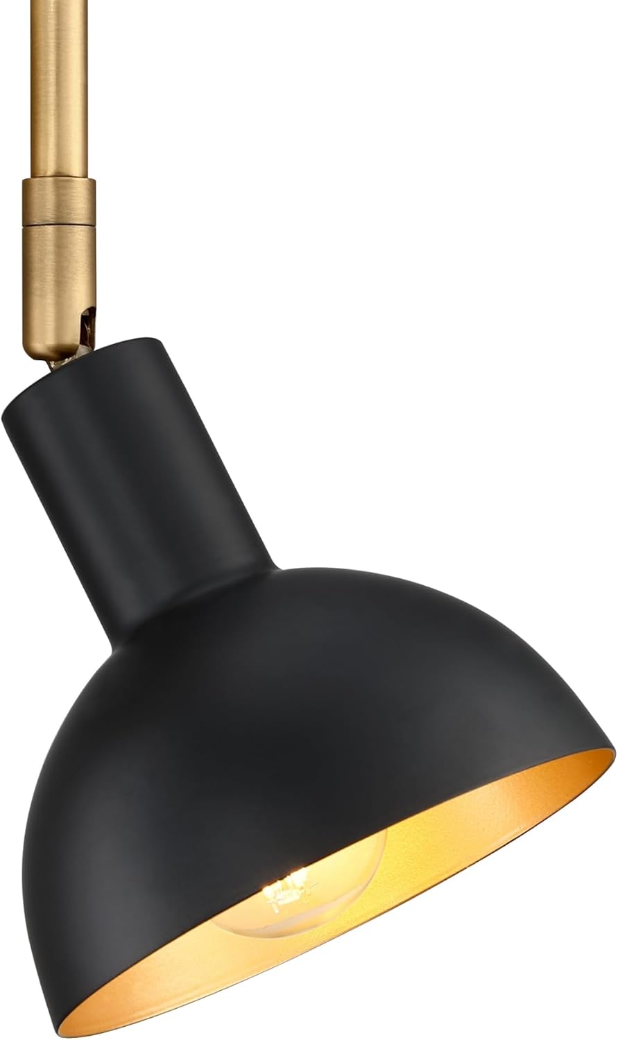 Nathan James Tamlin Wall Light Fixture, Wall Mounted 1-Light Lamp, Plugin Sconce with On/Off Switch for Living Room, Reading Nook or Bedroom, Vintage Brass/Matte Black