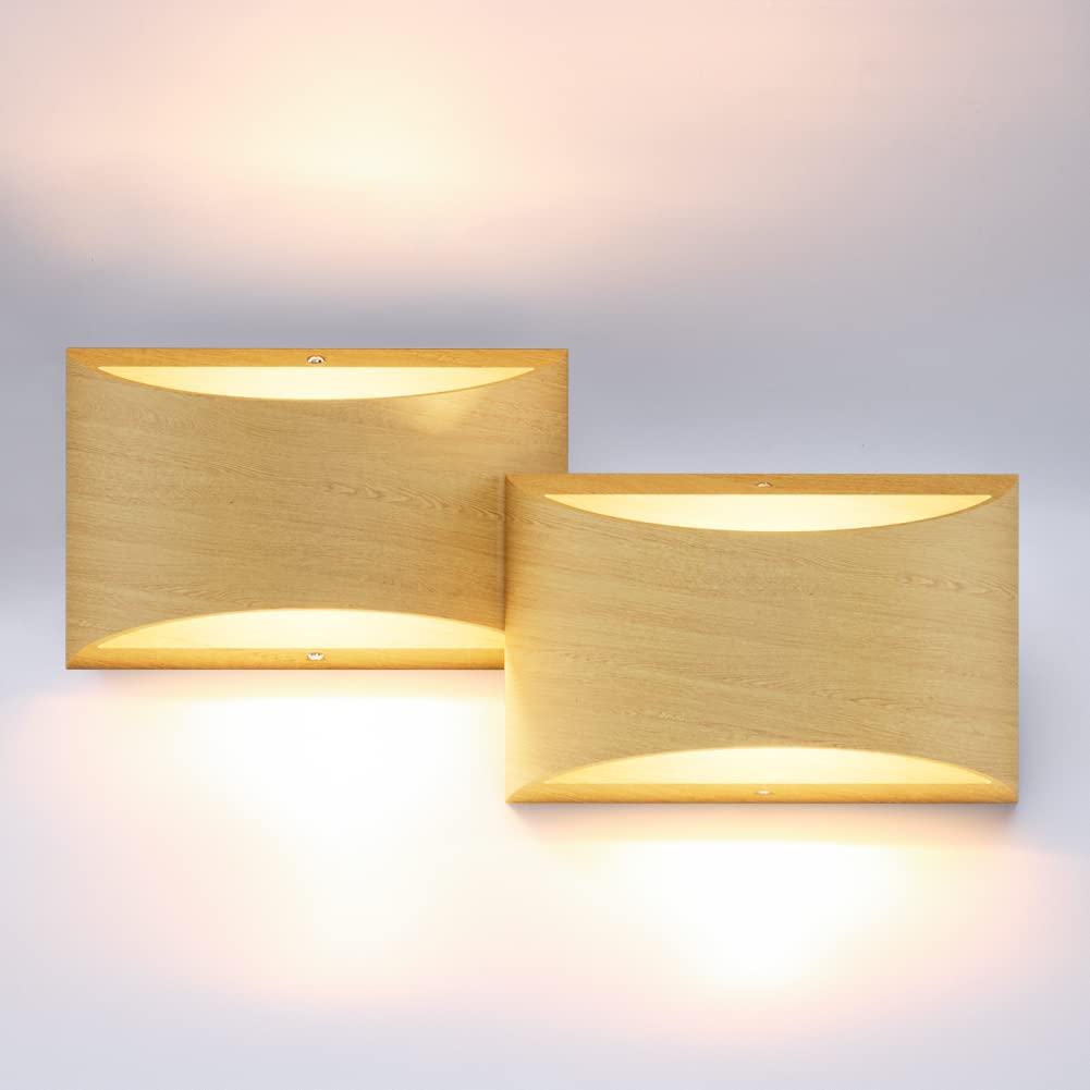 Aipsun Black Modern LED Wall Sconce Hardwired Indoor Wall Lights Set of 2 Up and Down Wall Mount Light for Living Room Bedroom Hallway Corridor Conservatory Warm White 3000K(with G9 Bulbs)