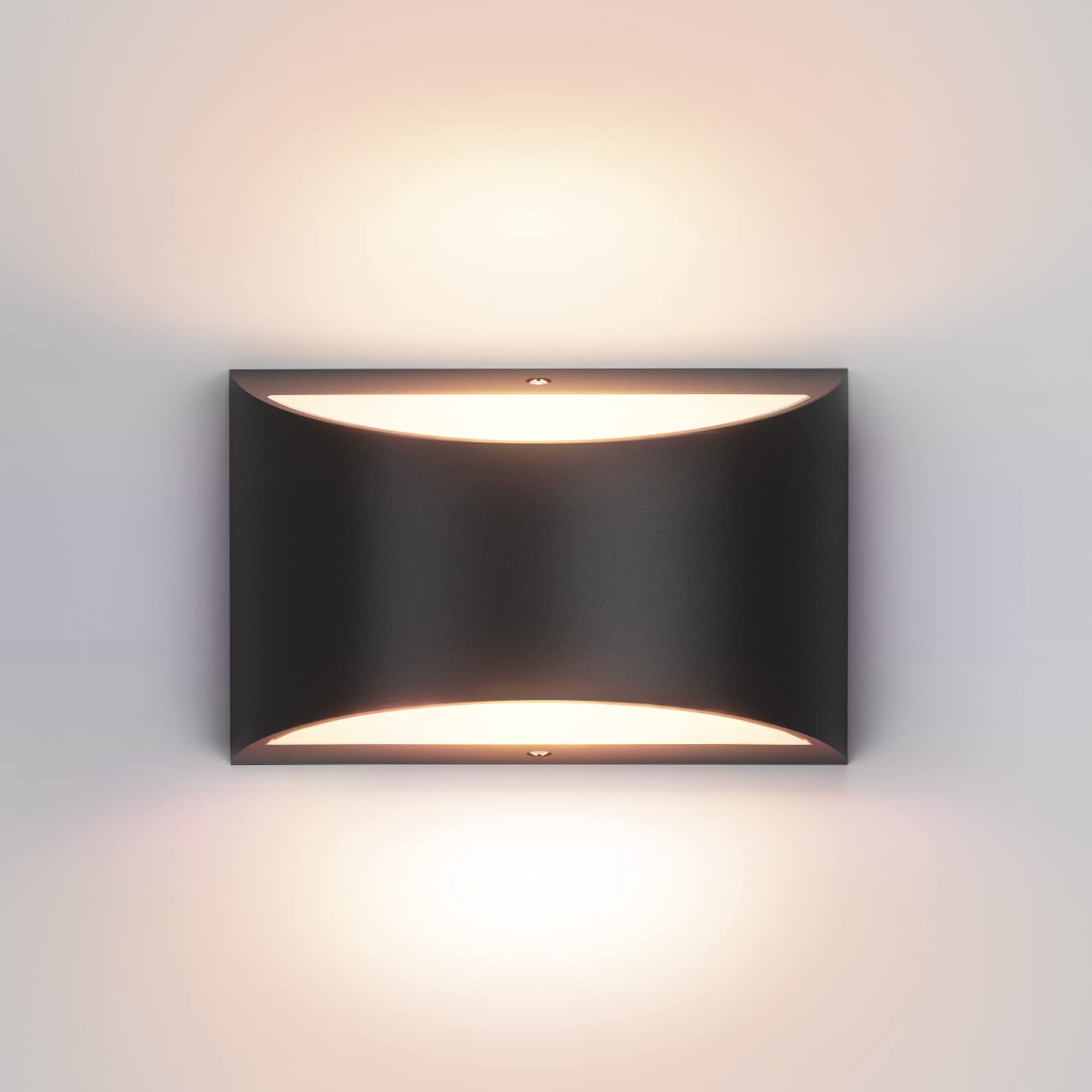 Aipsun Black Modern LED Wall Sconce Hardwired Indoor Wall Lights Set of 2 Up and Down Wall Mount Light for Living Room Bedroom Hallway Corridor Conservatory Warm White 3000K(with G9 Bulbs)