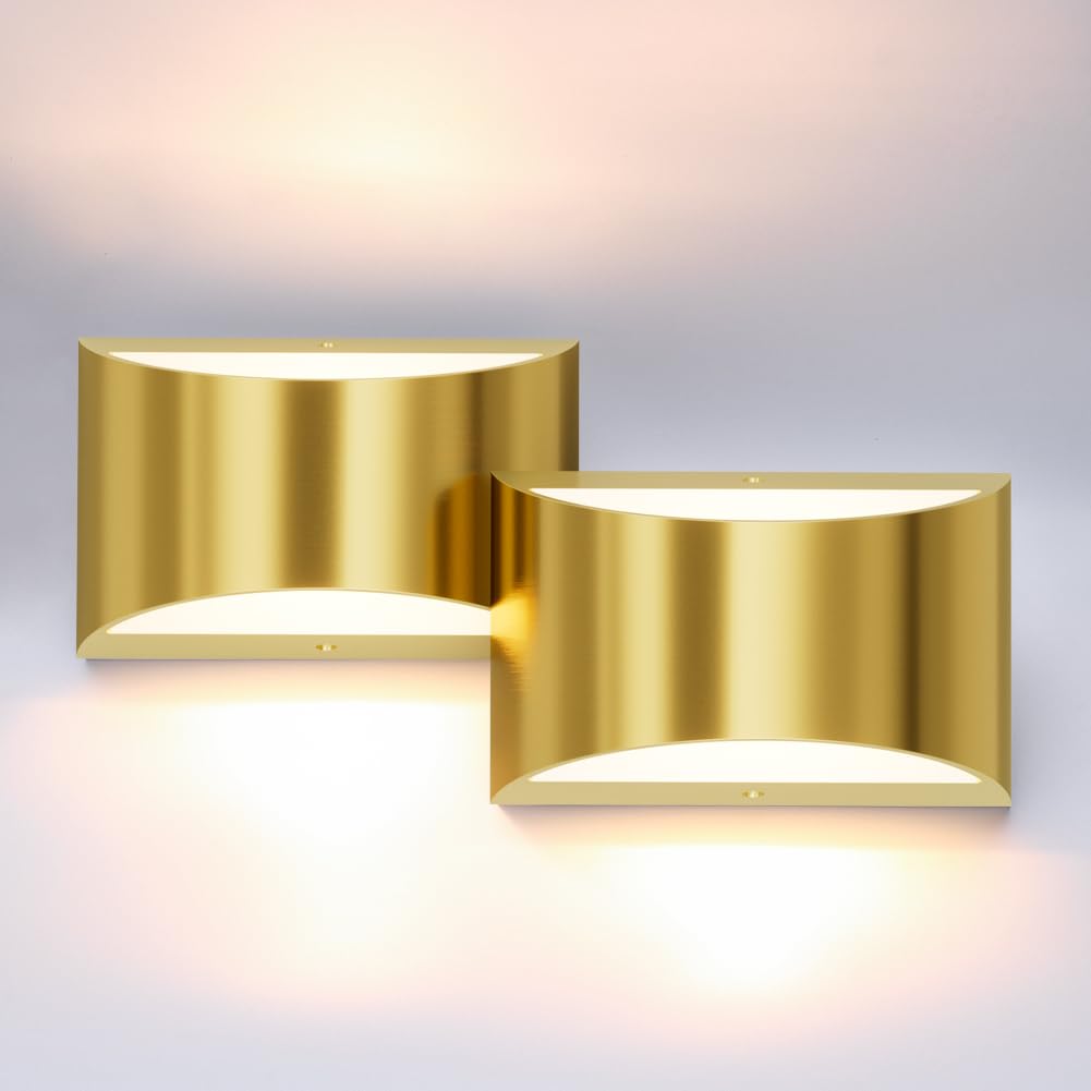 Aipsun Black Modern LED Wall Sconce Hardwired Indoor Wall Lights Set of 2 Up and Down Wall Mount Light for Living Room Bedroom Hallway Corridor Conservatory Warm White 3000K(with G9 Bulbs)