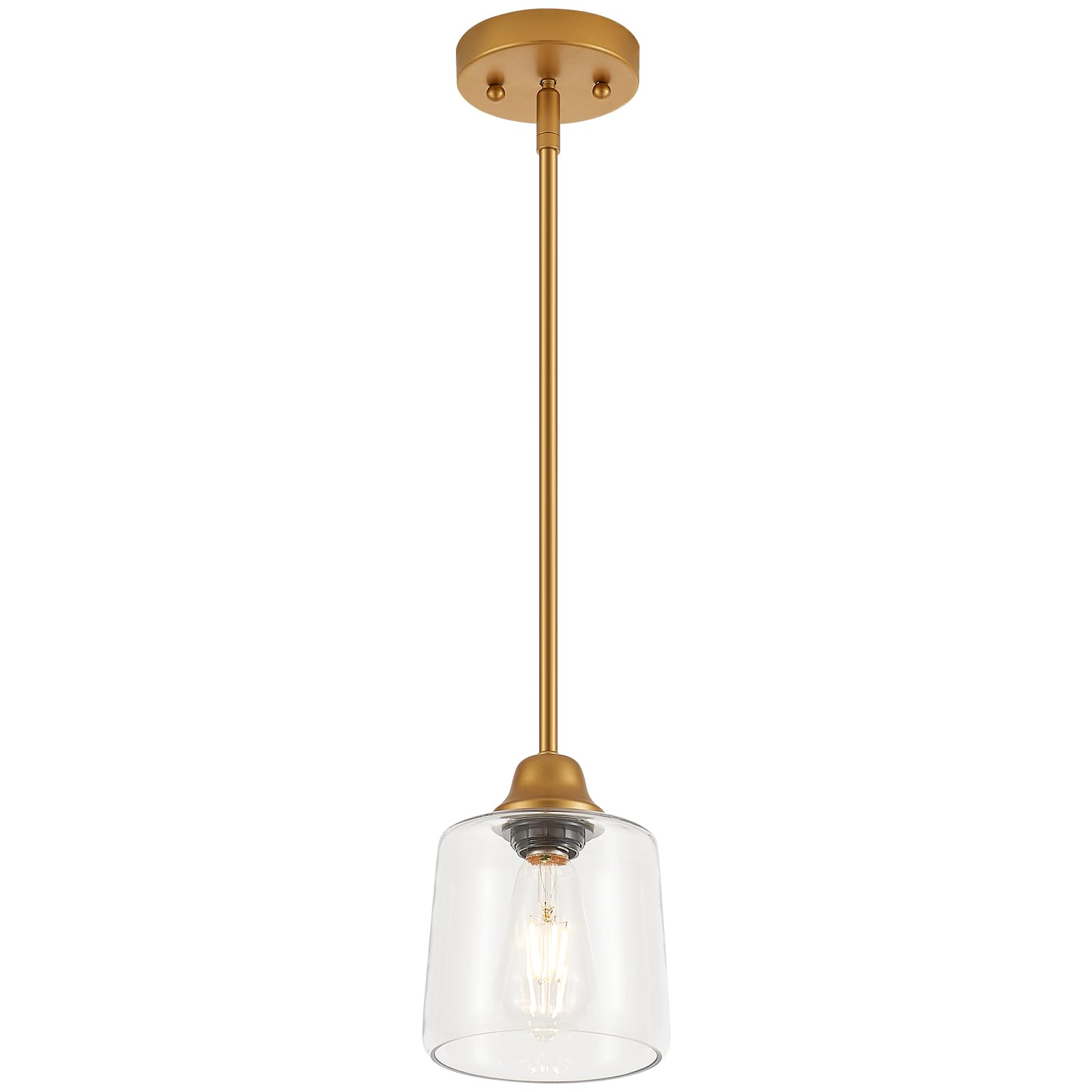 VILUXY Black Pendant Lights Kitchen Island Farmhouse Seeded Glass 1-Light Dining Room Pendant Lamp Fixtures Metal Cage Hanging Lights for Over Sink