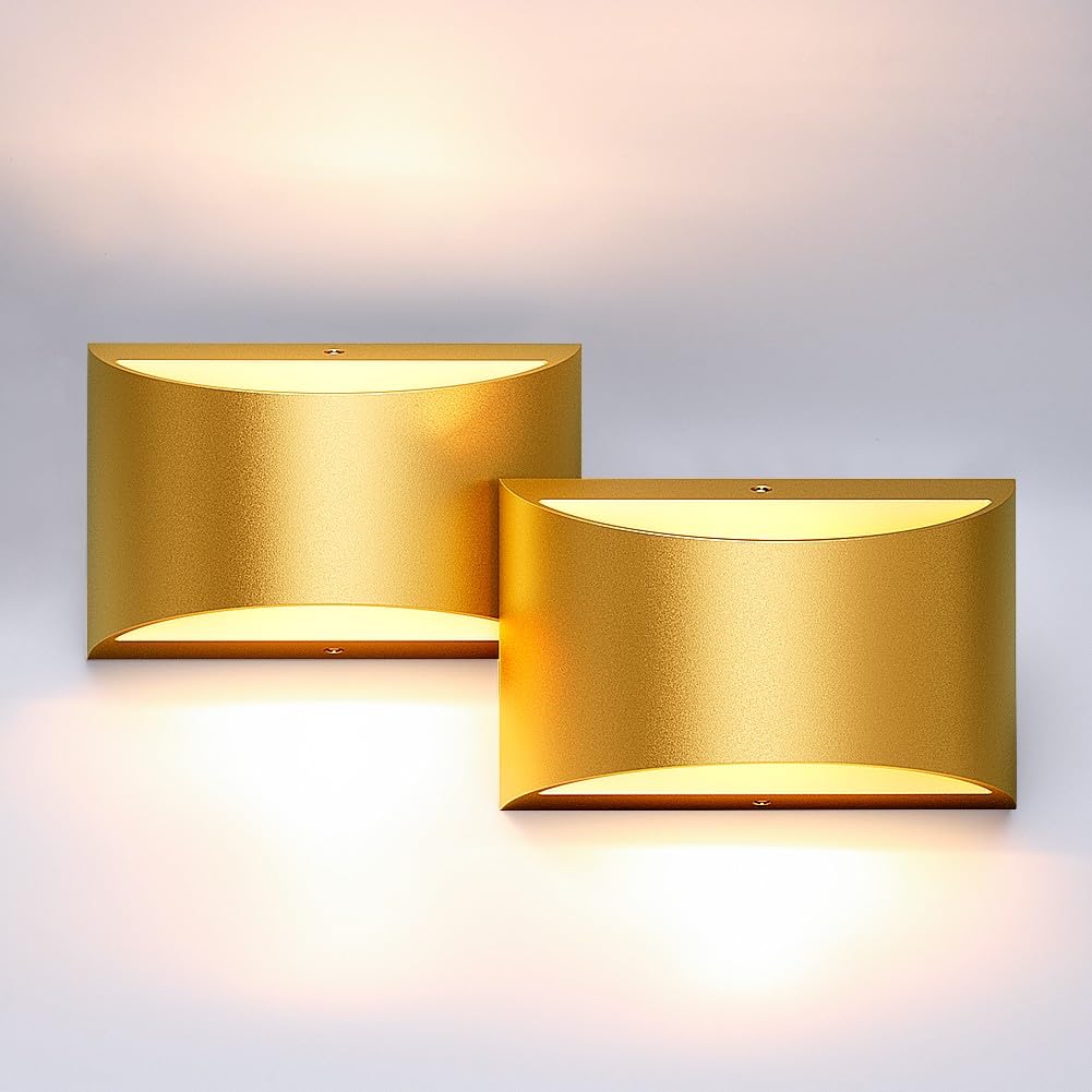 Aipsun Black Modern LED Wall Sconce Hardwired Indoor Wall Lights Set of 2 Up and Down Wall Mount Light for Living Room Bedroom Hallway Corridor Conservatory Warm White 3000K(with G9 Bulbs)