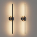 28In Black Wall Sconce Set of Two Hardwired 3000K LED Modern Wall Light Fixture 360° Rotatable for Living Room Hallway Bedroom(2 Pack)