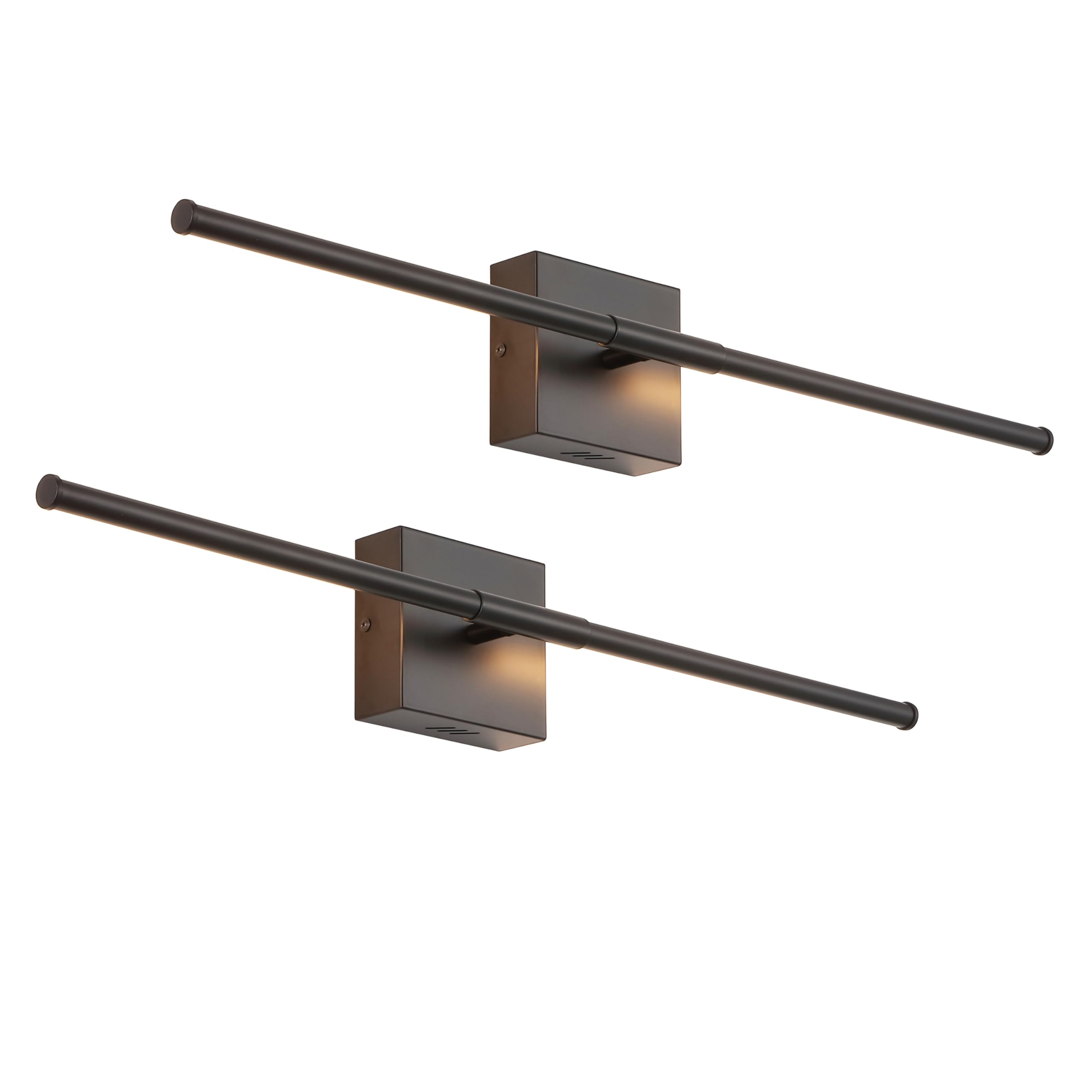 JONATHAN Y 28" Black Modern Dimmable Integrated LED Wall Sconce, Metal Vanity Light for Bathroom Mirror Bedroom Hallway, Sleek Hardwired Wall Lamp Fixture, 3000K (JYL7022C)
