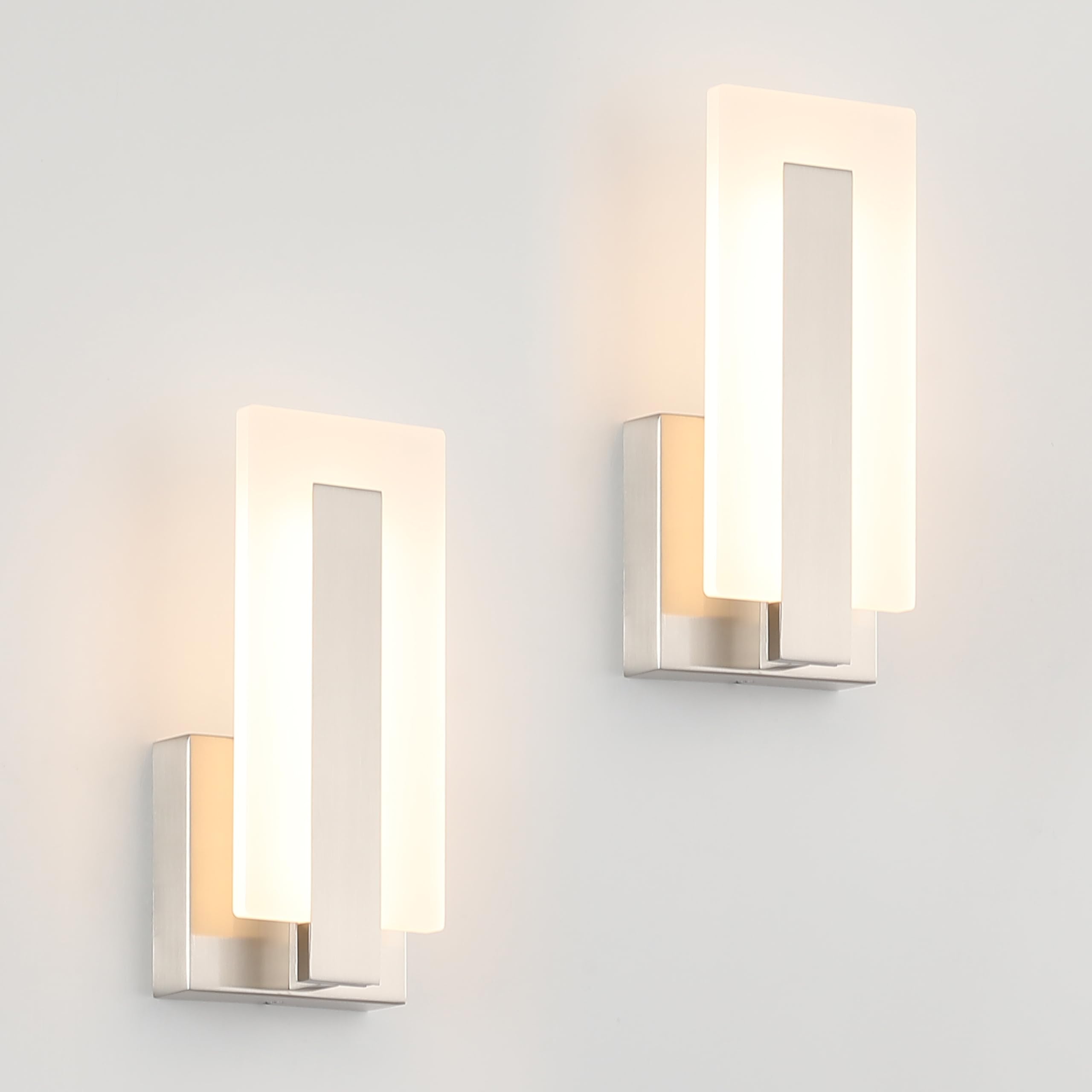 Joosenhouse Modern LED Wall Sconces Up and Down Wall Mount Light Black 3000K Warm White Wall Lights Set of 2, Indoor Wall Lighting for Hallways, Bedrooms, Hallways, Living Room Indoor Wall Lights