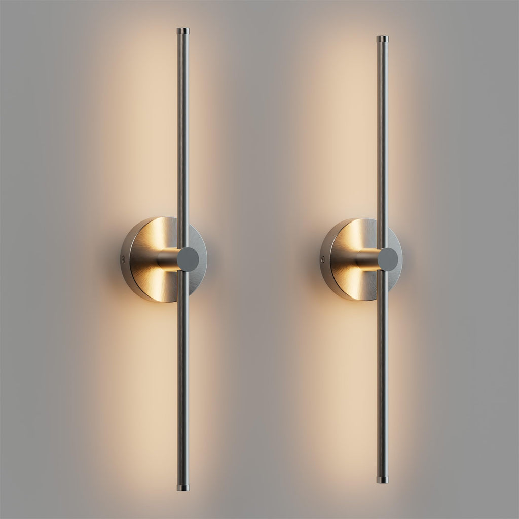 ZAGO 24 Inch LED Indoor Linear Wall Sconces Set of Two, 3CCT Switchable, Matte Black, Hardwired and Wall Mounted, Dimmable for Living Room, Hallway, Bedroom, 120-277V, 14W, 900LM, ETL Certified