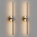ZAGO 24 Inch LED Indoor Linear Wall Sconces Set of Two, 3CCT Switchable, Matte Black, Hardwired and Wall Mounted, Dimmable for Living Room, Hallway, Bedroom, 120-277V, 14W, 900LM, ETL Certified