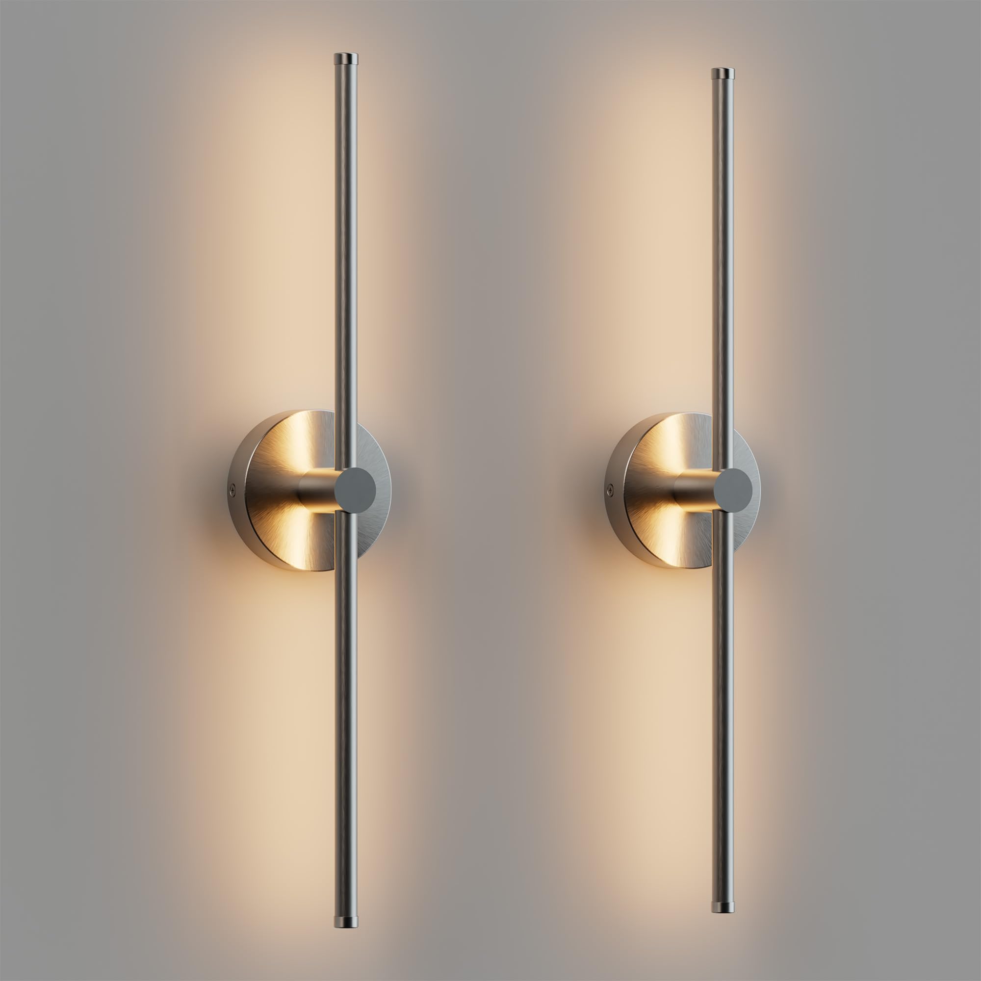 ZAGO 24 Inch LED Indoor Linear Wall Sconces Set of Two, 3CCT Switchable, Matte Black, Hardwired and Wall Mounted, Dimmable for Living Room, Hallway, Bedroom, 120-277V, 14W, 900LM, ETL Certified
