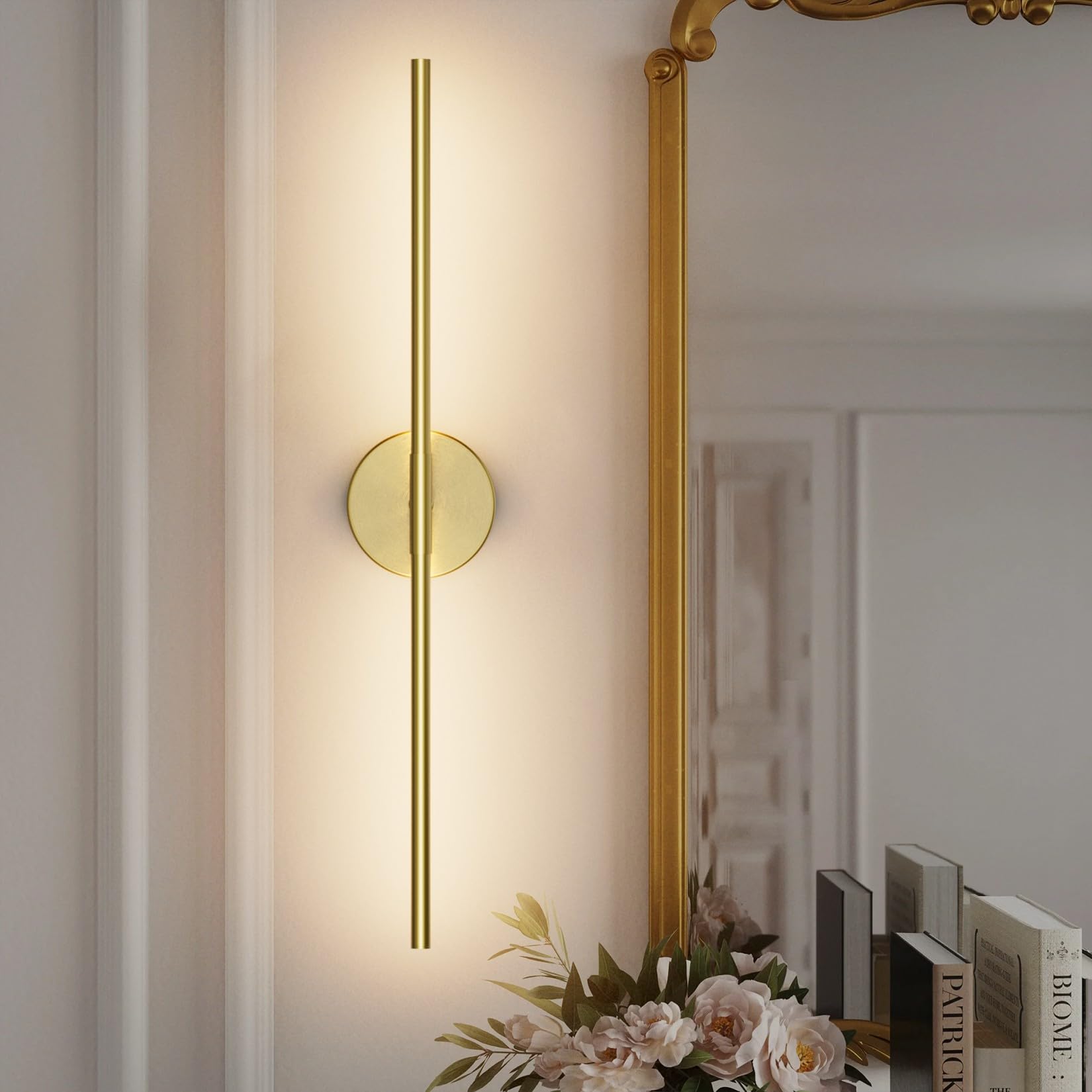Black Wall Sconce for Bathroom 28In Hardwired Vanity Light Fixture 3000K Indoor Bathroom Sconce Over Mirror 360° Rotate for Living Room