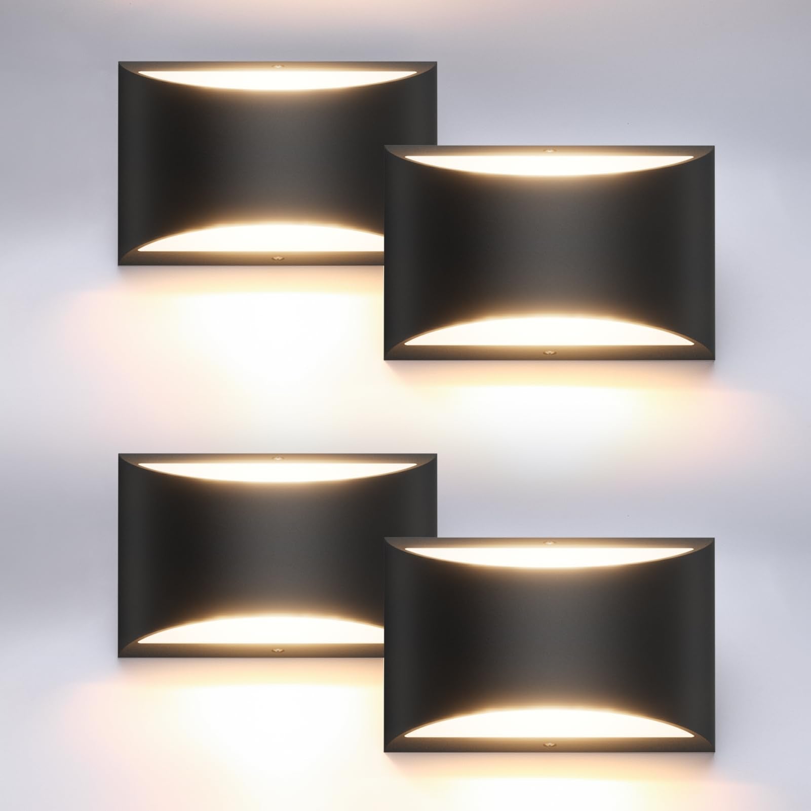 Aipsun Black Modern LED Wall Sconce Hardwired Indoor Wall Lights Set of 2 Up and Down Wall Mount Light for Living Room Bedroom Hallway Corridor Conservatory Warm White 3000K(with G9 Bulbs)