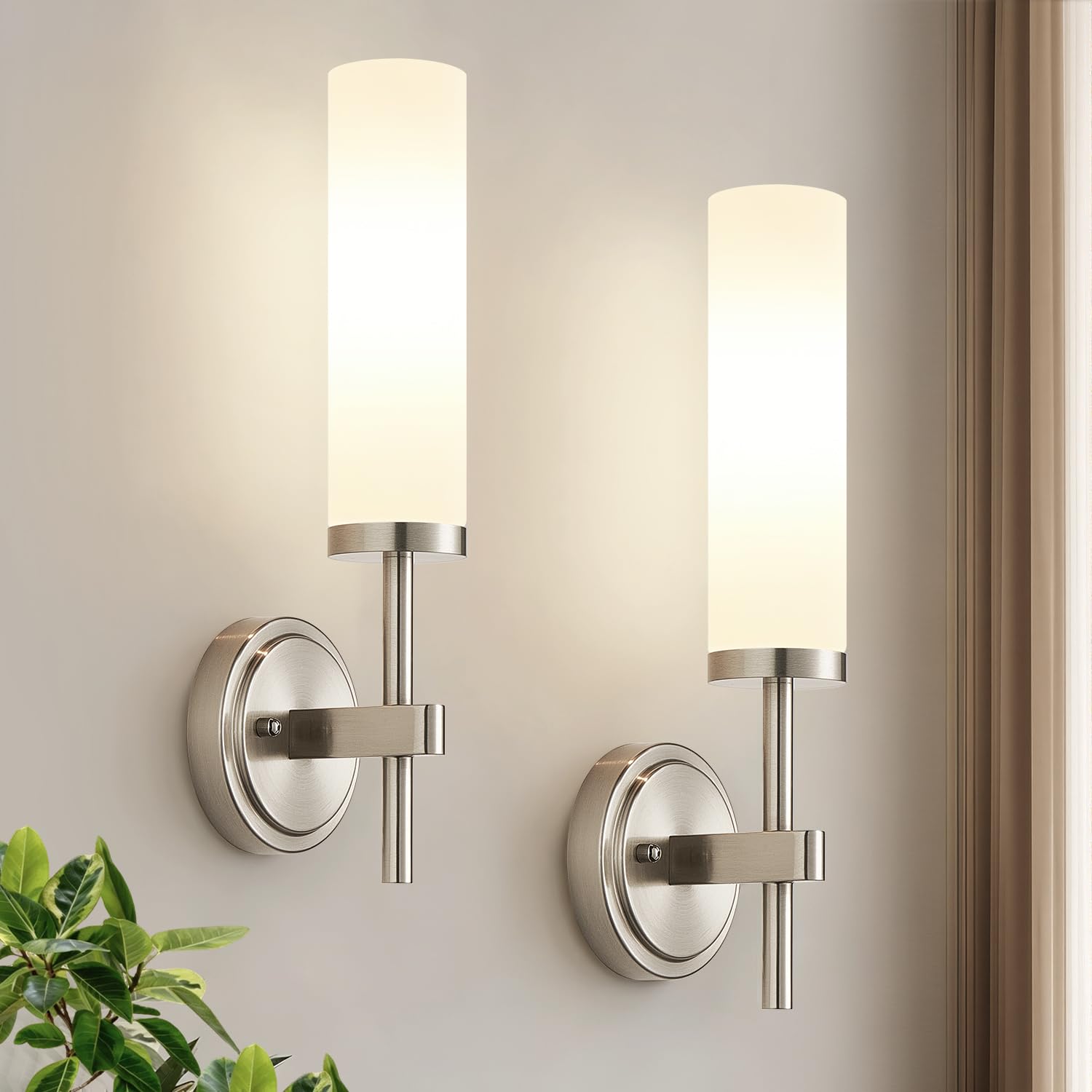 Hardwired Wall Sconces Set of Two, Matte Black Bathroom Sconces with Clear Glass, Modern Wall Light Fixtures for Bathroom Mirror Vanity, Living Room, Bedroom, Hallway, Stairway, Cabinet, Foyer