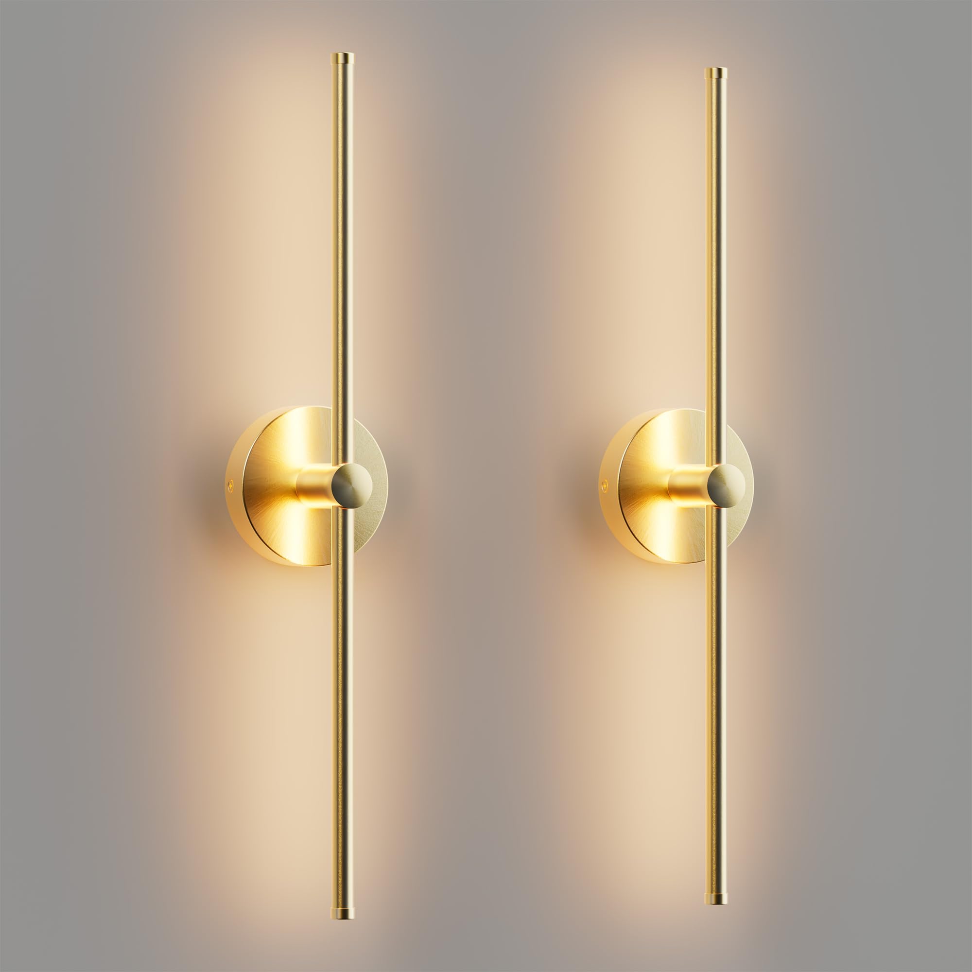 ZAGO 24 Inch LED Indoor Linear Wall Sconces Set of Two, 3CCT Switchable, Matte Black, Hardwired and Wall Mounted, Dimmable for Living Room, Hallway, Bedroom, 120-277V, 14W, 900LM, ETL Certified