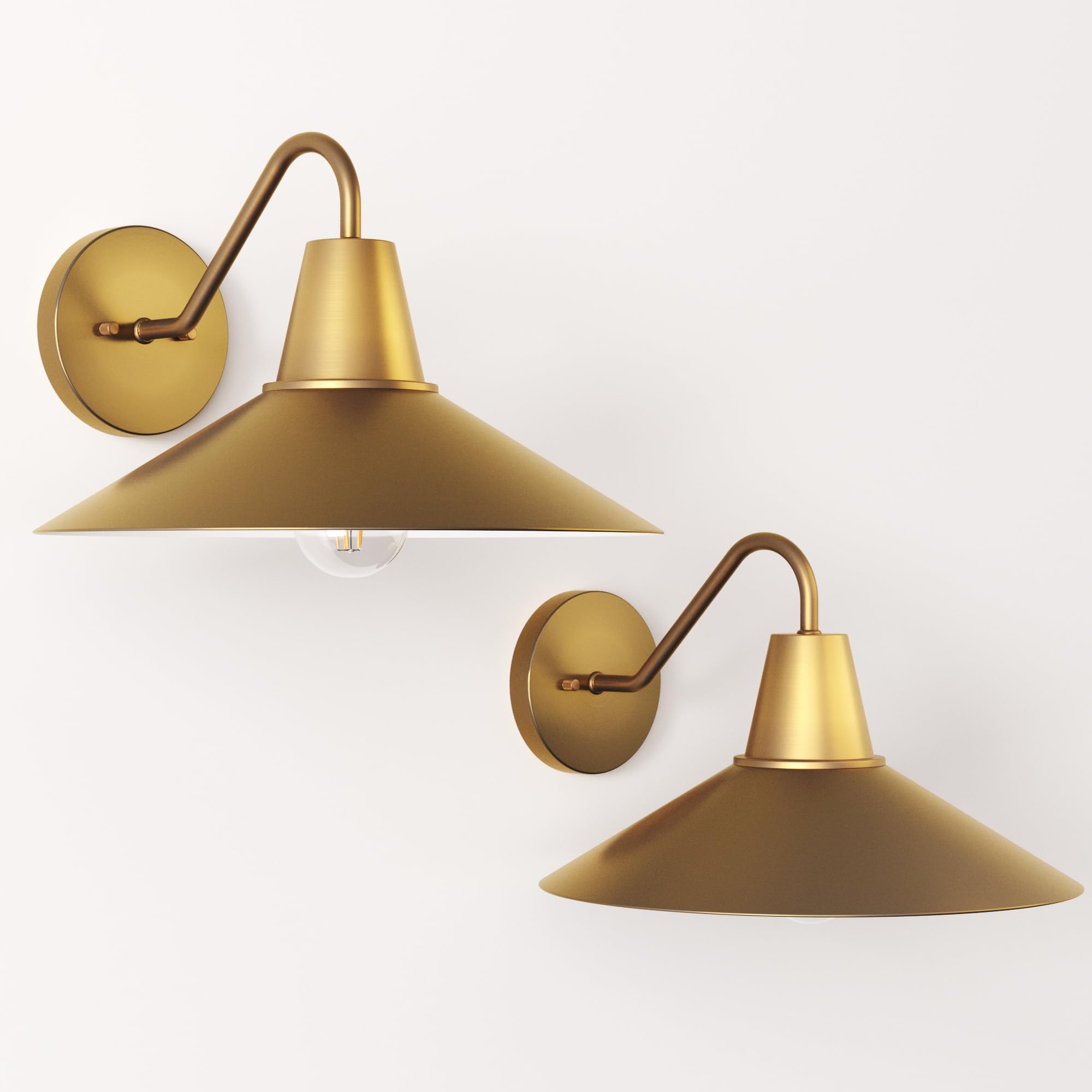 Nathan James Tamlin Wall Light Fixture, Wall Mounted 1-Light Lamp, Plugin Sconce with On/Off Switch for Living Room, Reading Nook or Bedroom, Vintage Brass/Matte Black