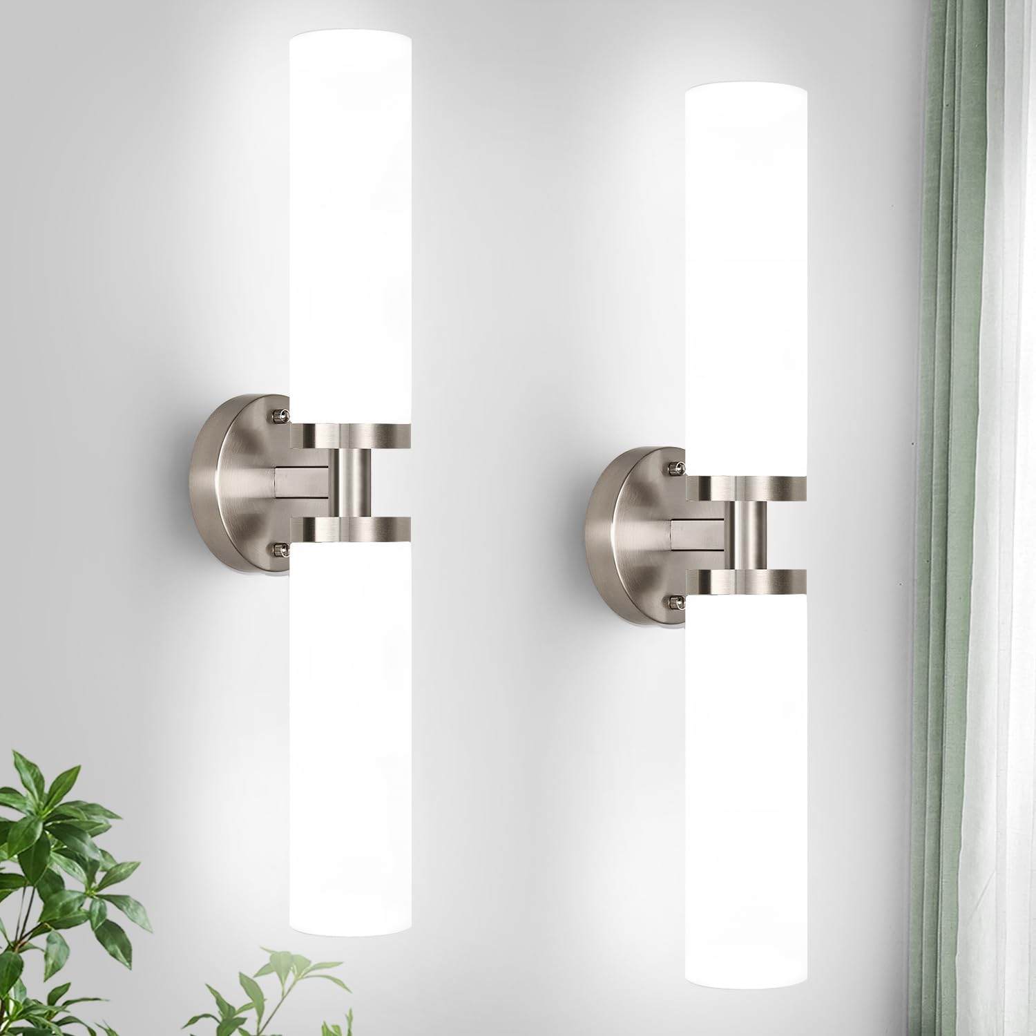 Indoi Hardwired Wall Sconces Set of Two, 22" Black and Gold Bathroom Sconces with Clear Glass, Modern Sconces Wall Decor Set of 2 Wall Light fixtures for Bathroom Mirror Living Room Hallway Bedroom