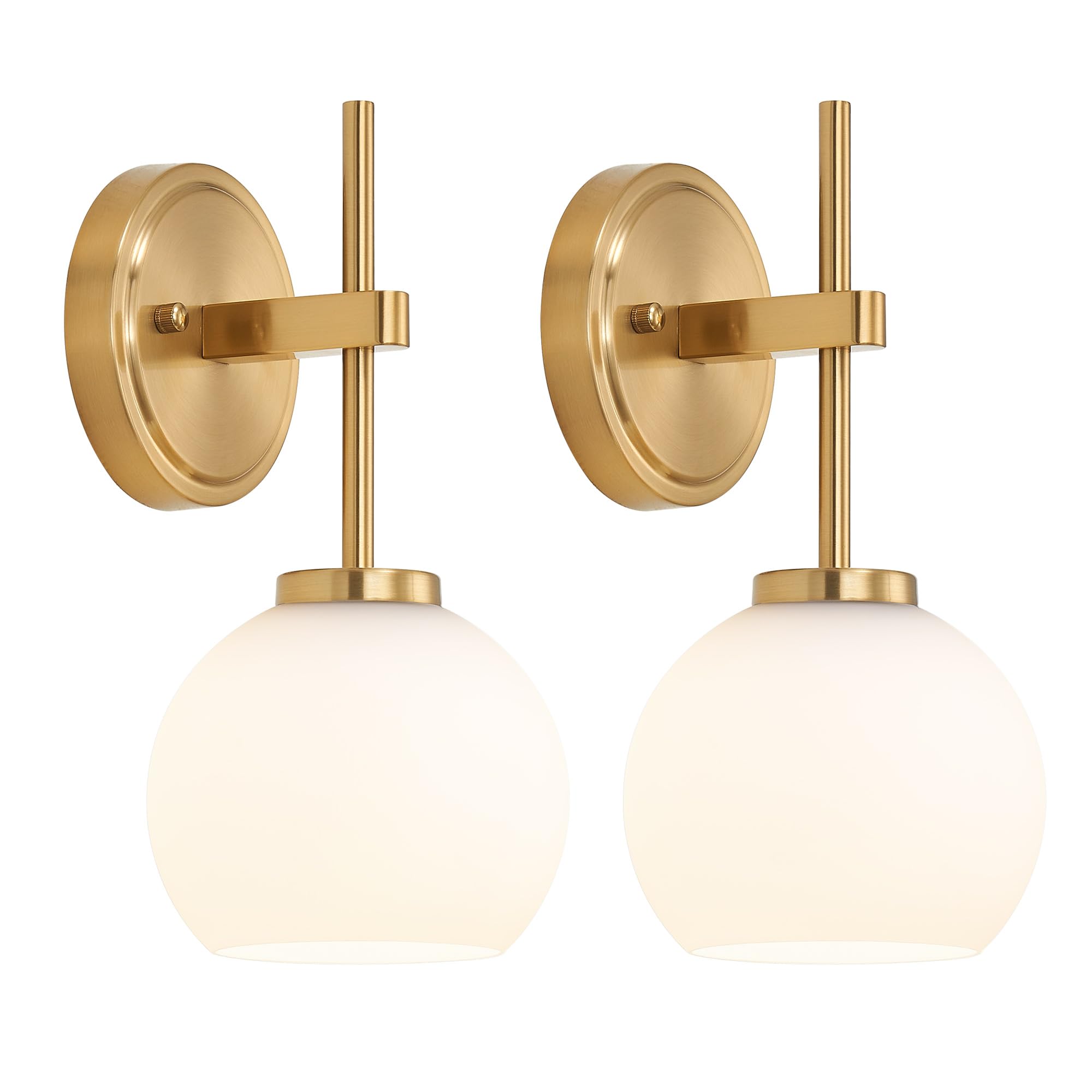 Hardwired Wall Sconces Set of Two, Bathroom Vanity Sconces Wall Lighting with Clear Glass Shade, Black and Gold Modern Farmhouse Wall Mount Lights for Mirror Bedroom Living Room Hallway Entryway