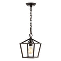 JONATHAN Y 20" Oil Rubbed Bronze Lantern Pendant Light, 8-Light Pagoda Style Metal Cage Farmhouse Hanging Ceiling Fixture for Kitchen Island, LED Bulb Included (JYL7438A)