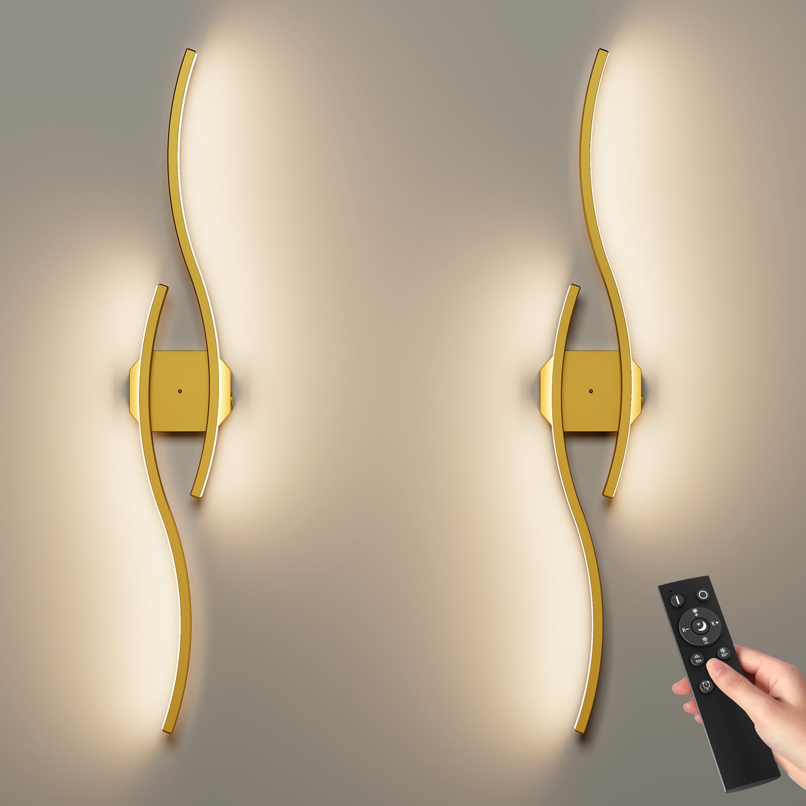 hunhun Battery Operated Wall Sconces Set of Two, Wireless Wall Sconce with Remote Control, Black Rechargeable Sconces 3000K-6500K, RGB Dimmable Wall Lights for Living Room, Hallway, Bedroom (2 Pack)