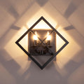 Farmhouse Wall Sconce with Black Finish & Wood Grain,Rustic Wall Sconces Indoor Wall Light Fixtures 17.8in for Stairway, Living Room, Bedroom, Bathroom (2 Light,E26 Base, No Bulbs)