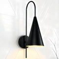 Modern Matte Black Metal Conical Sconce, Industrial Gooseneck Wall Light for Bedroom, Hand-Polished Durable Metal Finish Wall Mounted Light for Living Room, Elegant Light Fixtures for Indoor