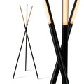 Brightech Stix Dimmable Gold Antique Brass LED Tripod Floor Lamp with 3 Lights, Modern Contemporary Standing Light for Living Room Bedroom Office