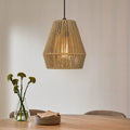 ELYONA Boho Woven Pendant Lights 7” Rustic Rattan Hanging Lamp Adjustable Handwoven Basket Shade, Japandi Pendant Light Fixtures for Kitchen Island, Dining Room, Bedroom, Farmhouse Bar, Foyer Hallway