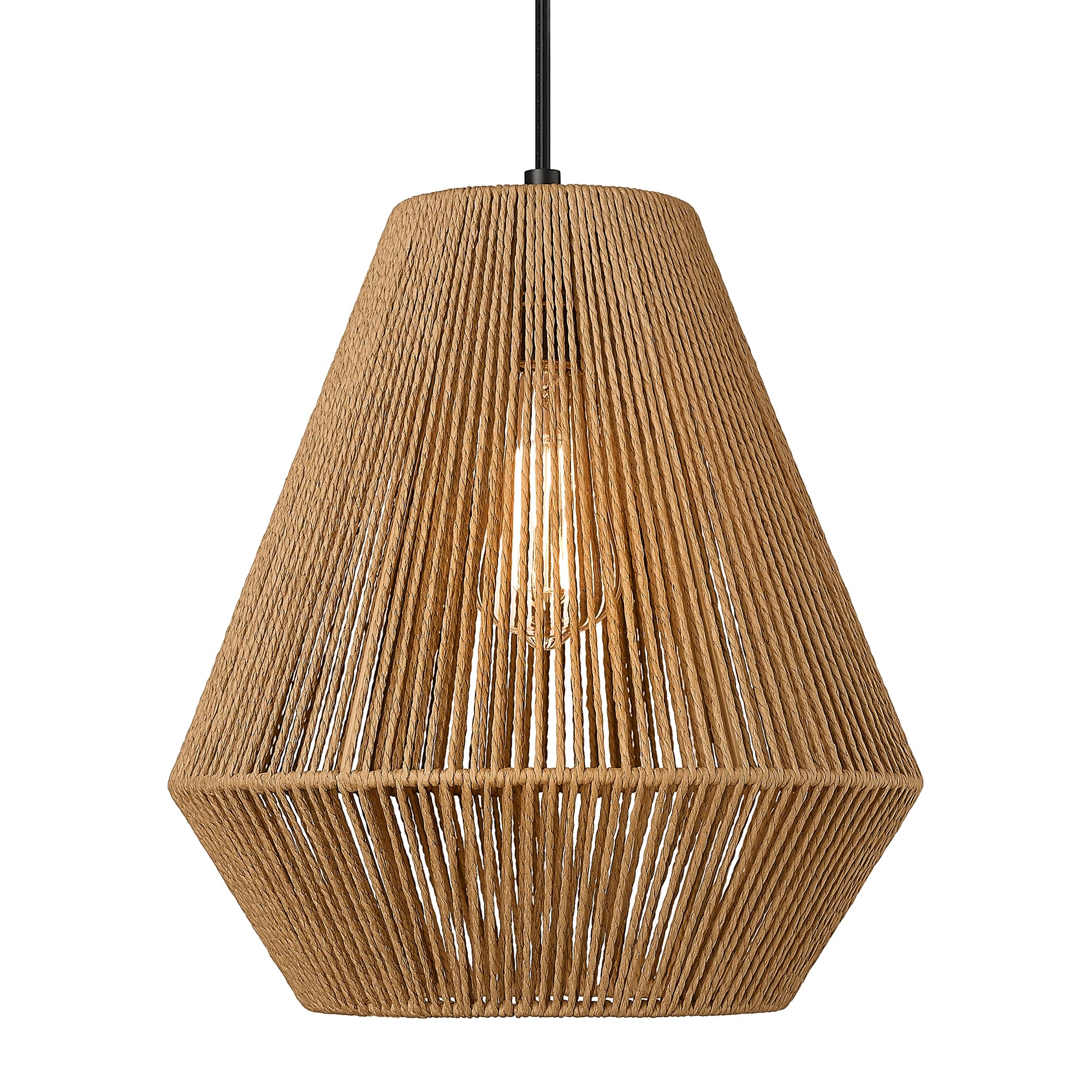 ELYONA Boho Woven Pendant Lights 7” Rustic Rattan Hanging Lamp Adjustable Handwoven Basket Shade, Japandi Pendant Light Fixtures for Kitchen Island, Dining Room, Bedroom, Farmhouse Bar, Foyer Hallway