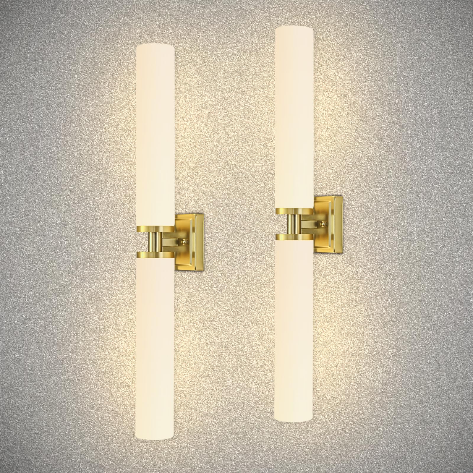 Black Wall Sconces Set of Two, Modern Bathroom Sconce with Frosted Glass, Hardwired Wall Light Fixtures for Bathroom Living Room Bedroom Hallway (Bulbs Not Included)